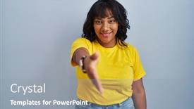  Presentation with blue handshake - 