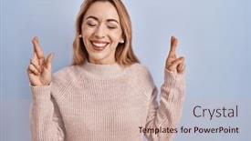  Presentation with hope - Theme with hispanic-woman-standing-over-blue background and a soft green colored foreground