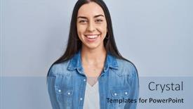  Presentation with blue - Presentation consisting of hispanic-woman-standing-over-blue and a teal colored foreground