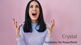  Presentation with pink - Presentation consisting of hispanic-woman-standing-over-pink background and a  colored foreground