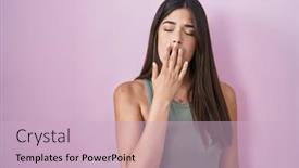  Presentation with pink - PPT theme having hispanic-woman-standing-over-pink background and a soft green colored foreground