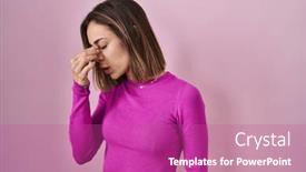  Presentation with pink - Presentation consisting of hispanic-woman-standing-over-pink background and a coral colored foreground