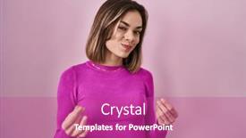  Presentation with pink business - Presentation design with hispanic-woman-standing-over-pink background and a purple colored foreground