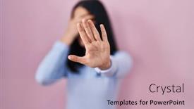  Presentation with fear - Theme consisting of hispanic-woman-standing-over-pink background and a  colored foreground