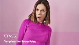  Presentation with pink - Slide set consisting of hispanic-woman-standing-over-pink and a purple colored foreground