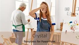  Presentation with apron - Slide deck enhanced with hispanic-woman-wearing-apron background and a coral colored foreground