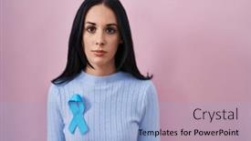  Presentation with attitude - Presentation design consisting of hispanic-woman-wearing-blue-ribbon background and a light blue colored foreground