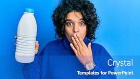  Presentation with curly hair - PPT theme enhanced with hispanic-woman-with-curly-hair background and a cobalt blue colored foreground