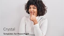  Presentation with curly hair - Presentation with hispanic-woman-with-curly-hair background and a light gray colored foreground