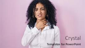  Presentation with infection - PPT theme having hispanic-woman-with-curly-hair background and a lemonade colored foreground
