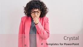  Presentation with hair care - Theme featuring hispanic-woman-with-curly-hair background and a coral colored foreground