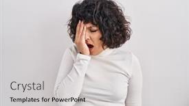  Presentation with face pain - Presentation enhanced with hispanic-woman-with-curly-hair background and a light gray colored foreground