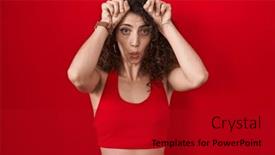  Presentation with curly hair - Presentation with hispanic-woman-with-curly-hair background and a crimson colored foreground