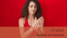  Presentation with inflammation - Presentation theme having hispanic-woman-with-curly-hair background and a red colored foreground