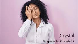  Presentation with face pain - PPT layouts having hispanic-woman-with-curly-hair background and a  colored foreground