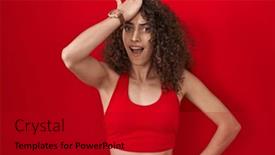  Presentation with memory - Slides consisting of hispanic-woman-with-curly-hair background and a crimson colored foreground