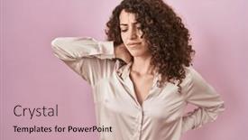  Presentation with injury - Slides with hispanic-woman-with-curly-hair background and a  colored foreground