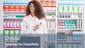  Presentation with forefinger - Presentation theme consisting of hispanic-woman-with-curly-hair background and a ocean colored foreground