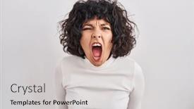  Presentation with curly hair - Presentation enhanced with hispanic-woman-with-curly-hair background and a light gray colored foreground