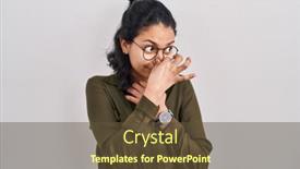  Presentation with bad breath - PPT theme with hispanic-woman-with-dark-hair background and a tawny brown colored foreground