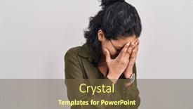  Presentation with woman crying - Slides featuring hispanic-woman-with-dark-hair background and a tawny brown colored foreground
