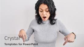 Presentation with dark - Presentation having hispanic-woman-with-dark-hair background and a  colored foreground