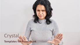  Presentation with forbidden - PPT layouts with hispanic-woman-with-dark-hair background and a soft green colored foreground