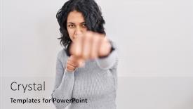  Presentation with violence woman - PPT theme featuring hispanic-woman-with-dark-hair background and a light gray colored foreground