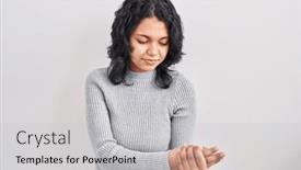  Presentation with arthritis - Presentation consisting of hispanic-woman-with-dark-hair background and a light gray colored foreground