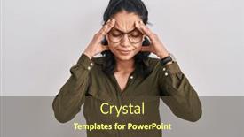  Presentation with stress - PPT theme featuring hispanic-woman-with-dark-hair background and a tawny brown colored foreground