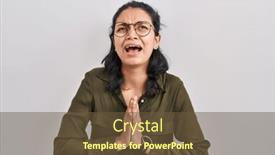  Presentation with praying hands - Slides featuring hispanic-woman-with-dark-hair background and a tawny brown colored foreground