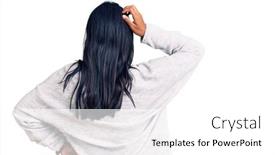  Presentation with long hair - Amazing slide deck having hispanic-woman-with-long-hair backdrop and a white colored foreground