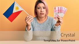  Presentation with woman crying - Presentation featuring hispanic-woman-with-pink-hair background and a lemonade colored foreground
