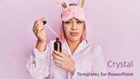  Presentation with serum - Slide deck enhanced with hispanic-woman-with-pink-hair background and a lemonade colored foreground