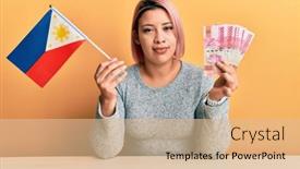  Presentation with pink simple - Presentation design consisting of hispanic-woman-with-pink-hair background and a lemonade colored foreground