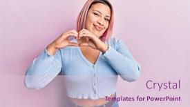  Presentation with pop art pink hair - Slides enhanced with hispanic-woman-with-pink-hair background and a lemonade colored foreground