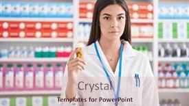  Presentation with attitude - Slide set with hispanic-woman-working-at-pharmacy background and a lemonade colored foreground