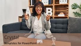  Presentation with dyslexia - Presentation featuring hispanic-woman-working-on-session background and a coral colored foreground