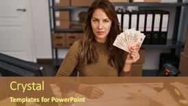  Presentation with attitude - Presentation enhanced with hispanic-woman-working background and a red colored foreground