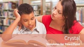  Presentation with hispanic - Presentation design featuring hispanic-young-boy-and-famle background and a  colored foreground