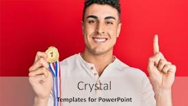  Presentation with first - Slide set enhanced with hispanic-young-man-holding-first background and a lemonade colored foreground