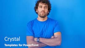  Presentation with negative - Theme featuring hispanic-young-man-standing-over background and a teal colored foreground