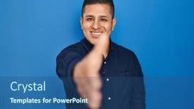  Presentation with blue handshake - 