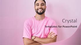  Presentation with pink - Slide set featuring hispanic-young-man-standing-over background and a lemonade colored foreground