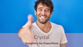  Presentation with blue handshake - 