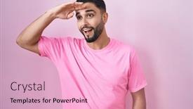  Presentation with far away - Slide set featuring hispanic-young-man-standing-over background and a lemonade colored foreground