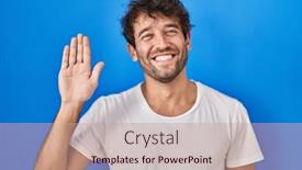  Presentation with saying - Presentation theme enhanced with hispanic-young-man-standing-over background and a coral colored foreground