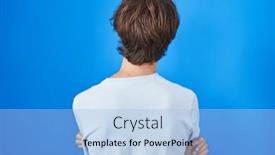  Presentation with standing on scooter - Slides with hispanic-young-man-standing-over background and a light blue colored foreground