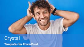  Presentation with bunny - PPT theme consisting of hispanic-young-man-standing-over background and a teal colored foreground