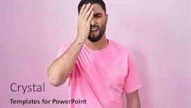  Presentation with face pain - Theme featuring hispanic-young-man-standing-over background and a  colored foreground